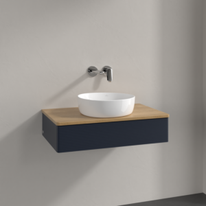 Villeroy und Boch Antao Waschtisch-Unterschrank K08111HG 80x19x50cm, Waschbeckenplattenfarbe honey oak, midnight blue matt lacquer