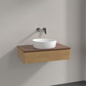 Villeroy und Boch Antao Waschtisch-Unterschrank K08112HN 80x19x50cm, Waschbeckenplattenfarbe warm walnut, honey oak