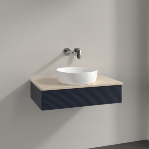 Villeroy und Boch Antao Waschtisch-Unterschrank K08113HG 80x19x50cm, Waschbeckenplattenfarbe botticino, midnight blue matt lacquer