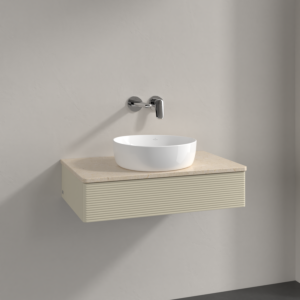 Villeroy und Boch Antao Waschtisch-Unterschrank K08113HJ 80x19x50cm, Waschbeckenplattenfarbe botticino, silk grey matt lacquer