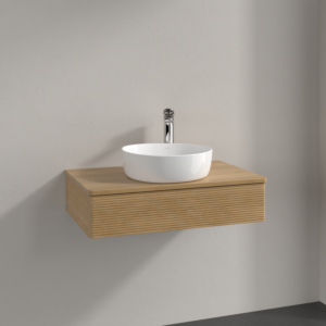 Villeroy und Boch Antao Waschtisch-Unterschrank K08151HN 80x19x50cm, Hahnloch, Waschbeckenplattenfarbe honey oak, honey oak
