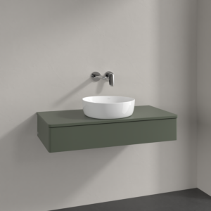 Villeroy und Boch Antao Waschtisch-Unterschrank K09010HL 100x19x50cm, Waschbeckenplattenfarbe Lack, leaf green matt lacquer