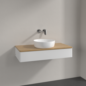 Villeroy und Boch Antao Waschtisch-Unterschrank K09011GF 100x19x50cm, Waschbeckenplattenfarbe honey oak, glossy white lacquer