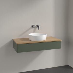 Villeroy und Boch Antao Waschtisch-Unterschrank K09011HL 100x19x50cm, Waschbeckenplattenfarbe honey oak, leaf green matt lacquer