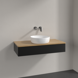 Villeroy und Boch Antao Waschtisch-Unterschrank K09011PD 100x19x50cm, Waschbeckenplattenfarbe honey oak, black matt lacquer
