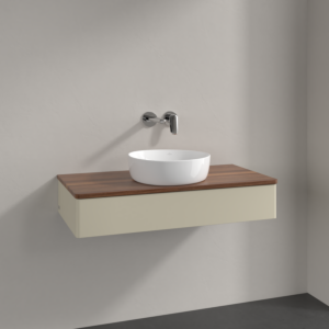 Villeroy und Boch Antao Waschtisch-Unterschrank K09012HJ 100x19x50cm, Waschbeckenplattenfarbe warm walnut, silk grey matt lacquer