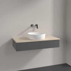 Villeroy und Boch Antao Waschtisch-Unterschrank K09013GK 100x19x50cm, Waschbeckenplattenfarbe botticino, anthracite matt lacquer