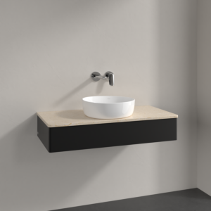 Villeroy und Boch Antao Waschtisch-Unterschrank K09013PD 100x19x50cm, Waschbeckenplattenfarbe botticino, black matt lacquer