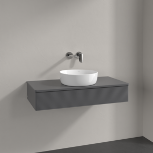 Villeroy und Boch Antao Waschtisch-Unterschrank K09110GK 100x19x50cm, Waschbeckenplattenfarbe Lack, anthracite matt lacquer