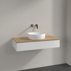 Villeroy und Boch Antao Waschtisch-Unterschrank K09111GF 100x19x50cm, Waschbeckenplattenfarbe honey oak, glossy white lacquer