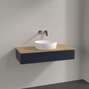 Villeroy und Boch Antao Waschtisch-Unterschrank K09111HG 100x19x50cm, Waschbeckenplattenfarbe honey oak, midnight blue matt lacquer