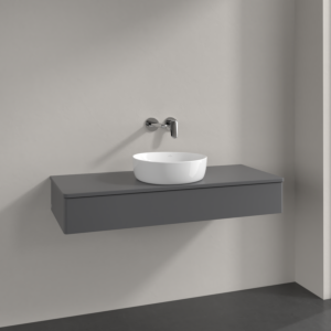 Villeroy &amp; Boch Antao vanity unit K10010GK 120x19x50cm, washbasin top color: anthracite matt lacquer