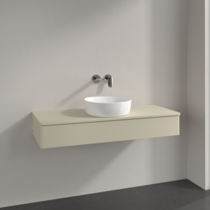 Meuble vasque Villeroy &amp; Boch Antao K10010HJ 120 x 19 x 50 cm, coloris du plan vasque : laque mate gris soie