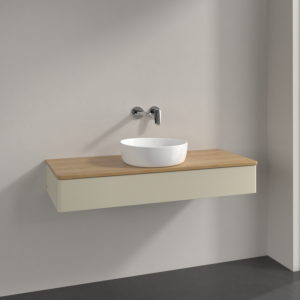 Villeroy und Boch Antao Waschtisch-Unterschrank K10011HJ 120x19x50cm, Waschbeckenplattenfarbe honey oak, silk grey matt lacquer