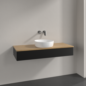 Villeroy und Boch Antao Waschtisch-Unterschrank K10011PD 120x19x50cm, Waschbeckenplattenfarbe honey oak, black matt lacquer