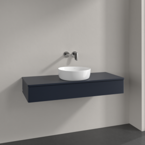 Villeroy und Boch Antao Waschtisch-Unterschrank K10110HG 120x19x50cm, Waschbeckenplattenfarbe Lack, midnight blue matt lacquer