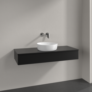 Villeroy und Boch Antao Waschtisch-Unterschrank K10110PD 120x19x50cm, Waschbeckenplattenfarbe Lack, black matt lacquer
