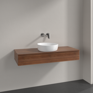 Villeroy &amp; Boch Antao vanity unit K10112HM 120x19x50cm, washbasin top color warm walnut, warm walnut