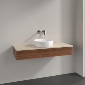 Villeroy &amp; Boch Antao vanity unit K10113HM 120x19x50cm, washbasin top color botticino, warm walnut