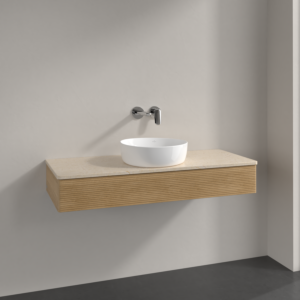 Villeroy &amp; Boch Antao vanity unit K10113HN 120x19x50cm, washbasin top color botticino, honey oak