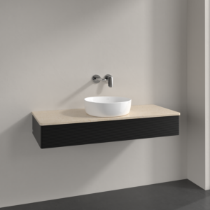 Villeroy und Boch Antao Waschtisch-Unterschrank K10113PD 120x19x50cm, Waschbeckenplattenfarbe botticino, black matt lacquer