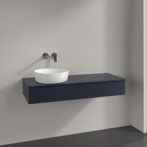 Villeroy und Boch Antao Waschtisch-Unterschrank K11010HG 120x19x50cm, Waschbeckenplattenfarbe Lack, midnight blue matt lacquer