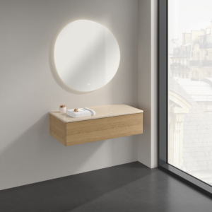 Villeroy und Boch Antao Sideboard K40003HN 100x26,8x50cm, Waschbeckenplattenfarbe botticino, honey oak