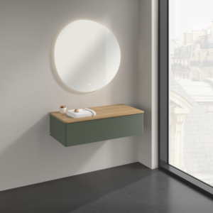 Villeroy und Boch Antao Sideboard K40101HL 100x26,8x50cm, Waschbeckenplattenfarbe honey oak, leaf green matt lacquer