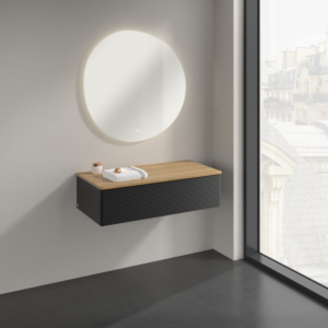 Villeroy und Boch Antao Sideboard K40101PD 100x26,8x50cm, Waschbeckenplattenfarbe honey oak, black matt lacquer