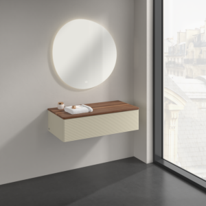 Villeroy und Boch Antao Sideboard K40102HJ 100x26,8x50cm, Waschbeckenplattenfarbe warm walnut, silk grey matt lacquer