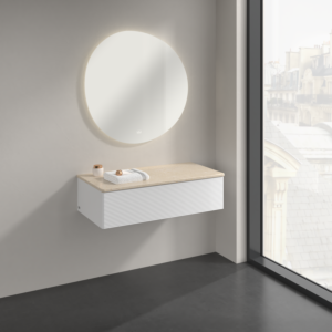 Villeroy &amp; Boch Antao sideboard K40103GF 100x26.8x50cm, washbasin top color botticino, glossy white lacquer