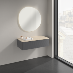 Villeroy &amp; Boch Antao sideboard K40103GK 100x26.8x50cm, washbasin top color botticino, anthracite matt lacquer