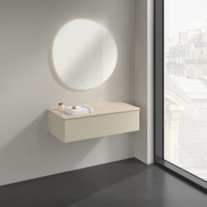 Villeroy &amp; Boch Antao sideboard K40103HJ 100x26.8x50cm, washbasin top color botticino, silk grey matt lacquer