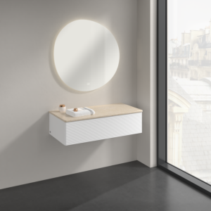 Villeroy und Boch Antao Sideboard K40103MT 100x26,8x50cm, Waschbeckenplattenfarbe botticino, white matt lacquer