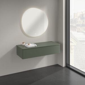 Villeroy und Boch Antao Sideboard K41000HL 120x26,8x50cm, Waschbeckenplattenfarbe Lack, leaf green matt lacquer