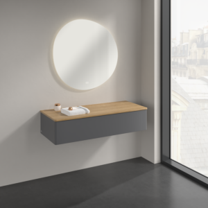 Villeroy und Boch Antao Sideboard K41001GK 120x26,8x50cm, Waschbeckenplattenfarbe honey oak, anthracite matt lacquer