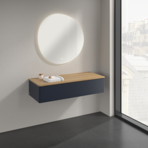 Villeroy und Boch Antao Sideboard K41001HG 120x26,8x50cm, Waschbeckenplattenfarbe honey oak, midnight blue matt lacquer