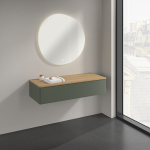 Villeroy und Boch Antao Sideboard K41001HL 120x26,8x50cm, Waschbeckenplattenfarbe honey oak, leaf green matt lacquer