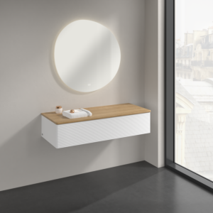 Villeroy &amp; Boch Antao sideboard K41101MT 120x26.8x50cm, washbasin top color honey oak, white matt lacquer