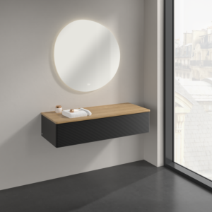 Villeroy und Boch Antao Sideboard K41101PD 120x26,8x50cm, Waschbeckenplattenfarbe honey oak, black matt lacquer