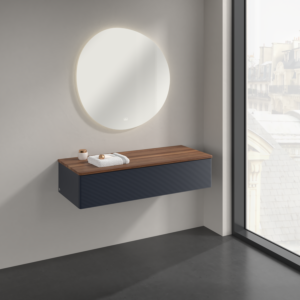 Villeroy und Boch Antao Sideboard K41102HG 120x26,8x50cm, Waschbeckenplattenfarbe warm walnut, midnight blue matt lacquer