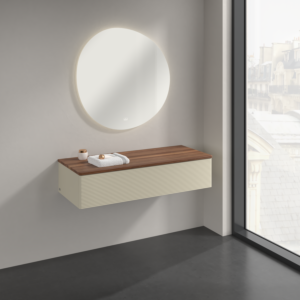 Villeroy &amp; Boch Antao sideboard K41102HJ 120x26.8x50cm, washbasin top color warm walnut, silk grey matt lacquer