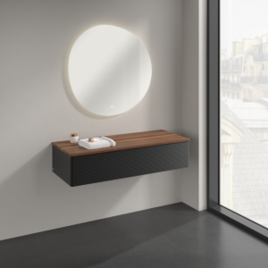 Villeroy und Boch Antao Sideboard K41102PD 120x26,8x50cm, Waschbeckenplattenfarbe warm walnut, black matt lacquer