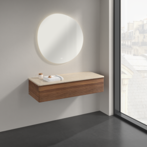 Villeroy &amp; Boch Antao Sideboard K41103HM 120x26.8x50cm, washbasin top color botticino, warm walnut