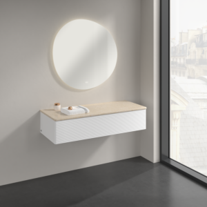 Villeroy &amp; Boch Antao sideboard K41103MT 120x26.8x50cm, washbasin top color botticino, white matt lacquer