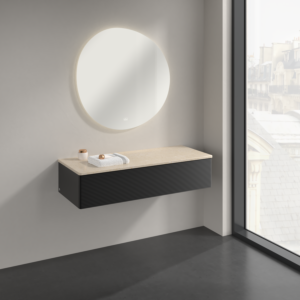 Villeroy &amp; Boch Antao sideboard K41103PD 120x26.8x50cm, washbasin top color botticino, black matt lacquer