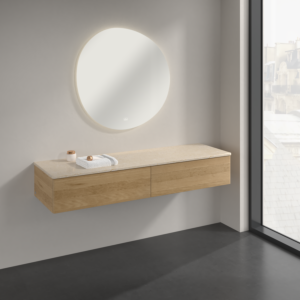 Villeroy &amp; Boch Antao Sideboard K42003HN 160x26.8x50cm, washbasin top color botticino, honey oak