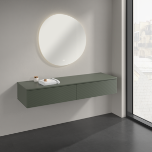 Villeroy &amp; Boch Antao sideboard K42100HL 160x26.8x50cm, washbasin top color: leaf green matt lacquer