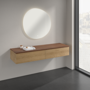 Villeroy &amp; Boch Antao Sideboard K42102HN 160x26.8x50cm, washbasin top color warm walnut, honey oak