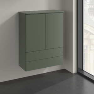 Villeroy und Boch Antao Highboard K47100HL 2 Türen, 814 x 1039 x 356 mm, Front mit Struktur, Leaf Green Matt Lacquer / Leaf Green Matt Lacquer